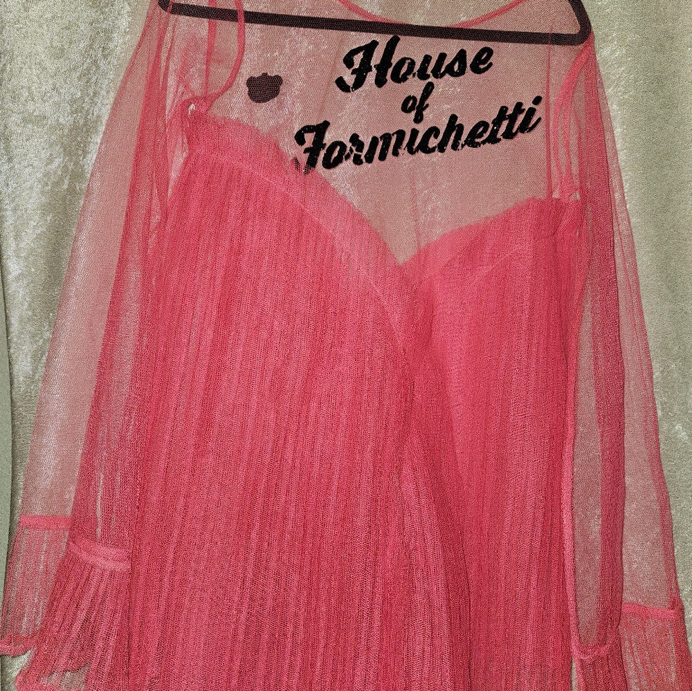 Pink Fringe Mini Dress